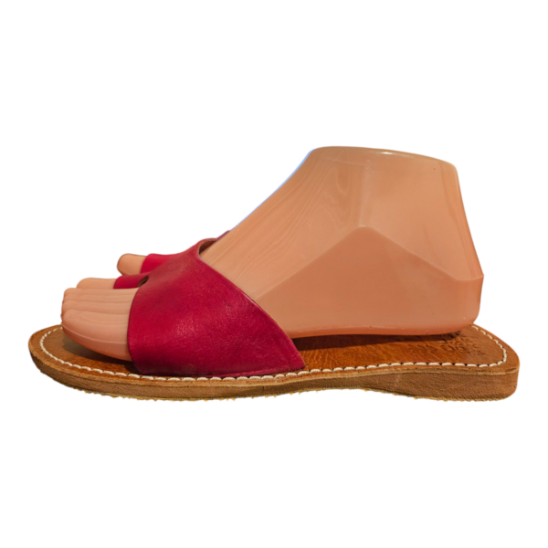 Women's Red Handmade Moroccan Leather Sandals, Uk Size 5 - Image 2