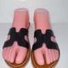 Uk size 8,  Black Handmade Moroccan Leather Sandals, Slip on,  Wide Sandals ,Slides