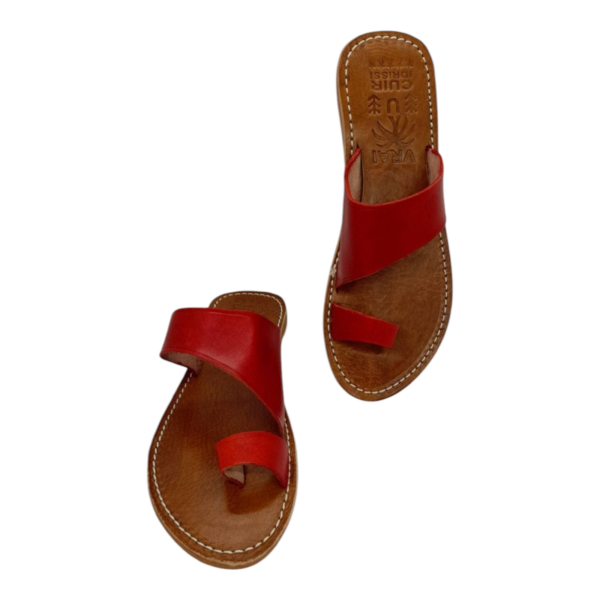 Women's Handmade Red Moroccan Leather Sandals, Uk Size 7 - Image 6