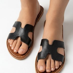 Uk size 7,  Black Handmade Moroccan Leather Sandals