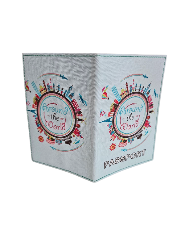 Around the world passport holder /Cover Light Blue - Image 2